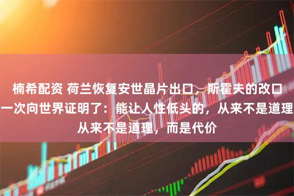 楠希配资 荷兰恢复安世晶片出口，斯霍夫的改口，不过是再一次向世界证明了：能让人性低头的，从来不是道理，而是代价