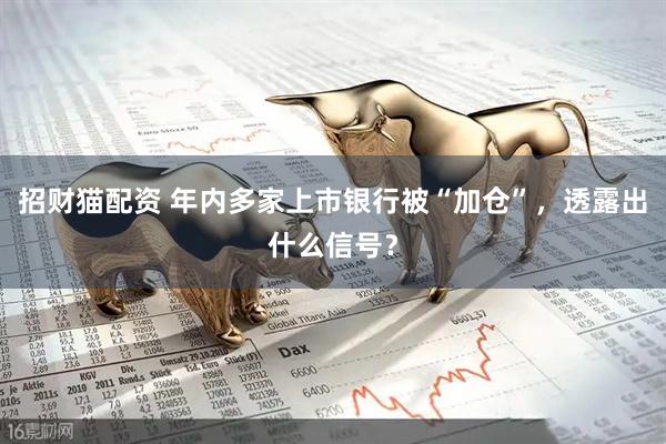 招财猫配资 年内多家上市银行被“加仓”，透露出什么信号？